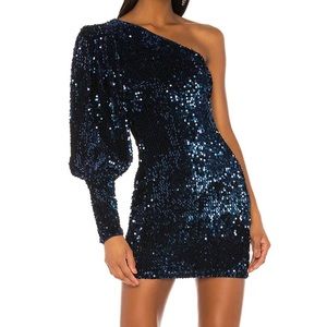 Camila Coelho Katya Mini Dress in Midnight Blue - Size XS